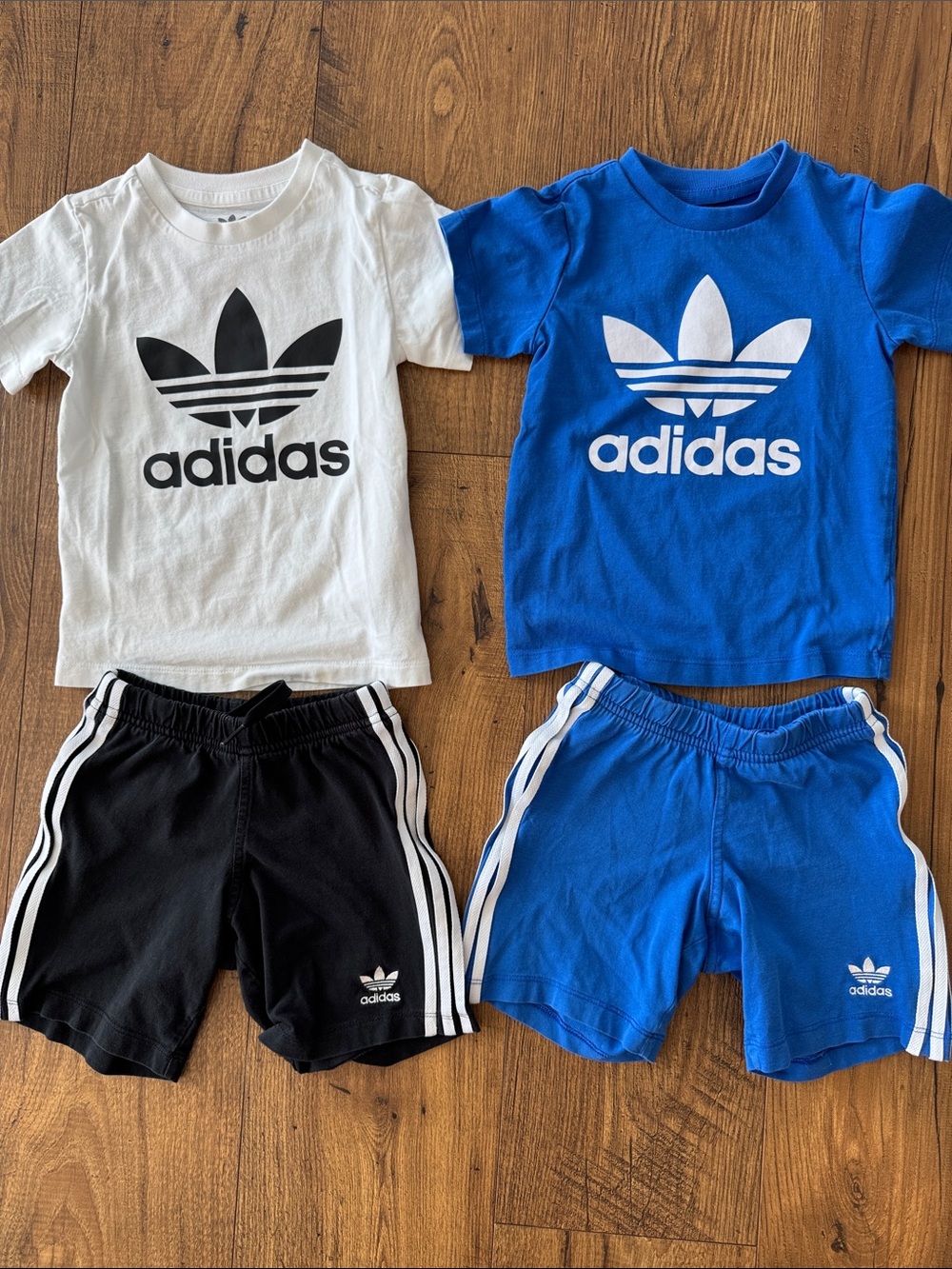 Adidas toddler shorts and t shirt sets, size 3T